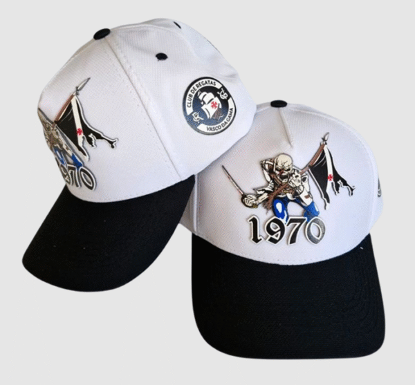 Boné Eddie Eddie Espada Branco aba Preta Força Jovem Vasco - FJV - Imagem 2