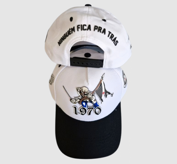 Boné Eddie Eddie Espada Branco aba Preta Força Jovem Vasco - FJV - Imagem 4