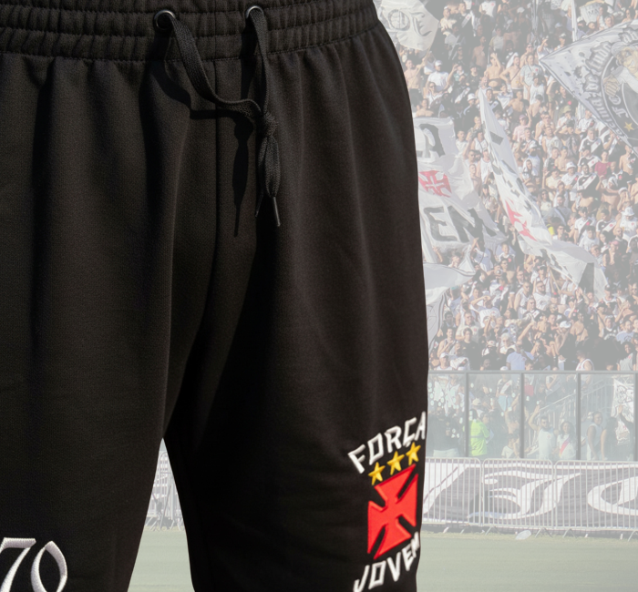 Bermuda Moletom Estilo Retrô Força Jovem Vasco - FJV - Imagem 4