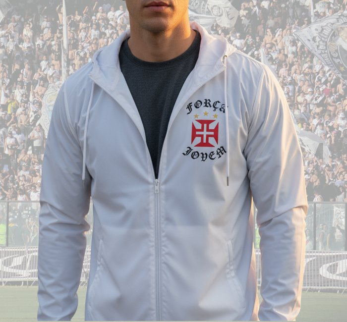 Corta Vento Branco Brasão Força Jovem Vasco - FJV - Imagem 6