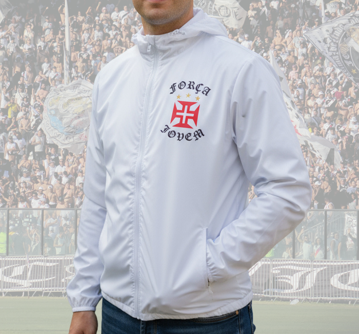 Corta Vento Branco Brasão Força Jovem Vasco - FJV - Imagem 2
