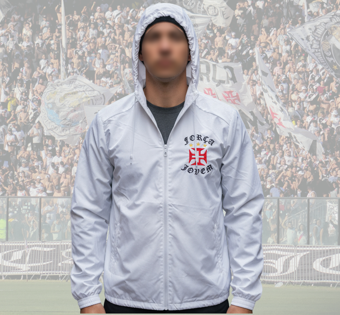 Corta Vento Branco Brasão Força Jovem Vasco - FJV - Imagem 4