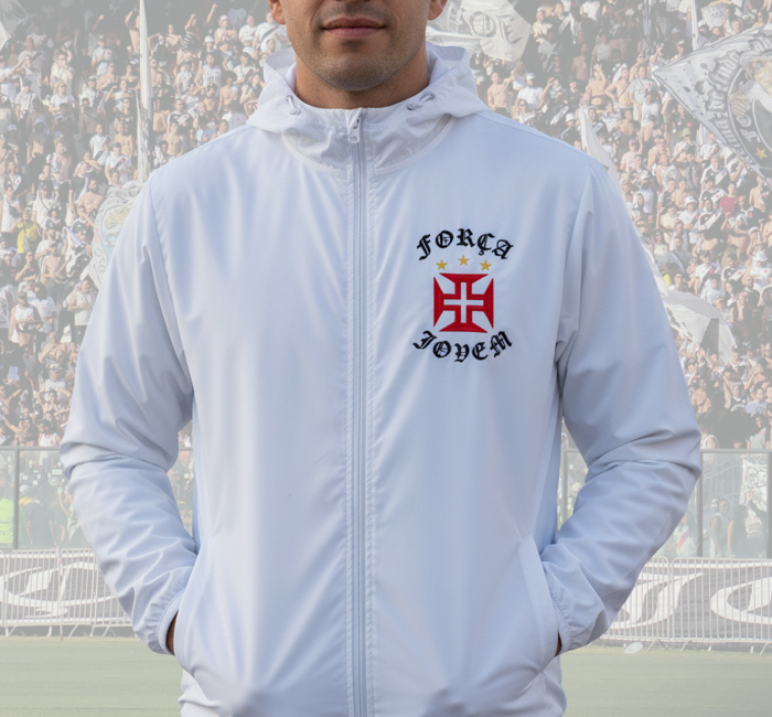 Corta Vento Branco Brasão Força Jovem Vasco - FJV - Imagem 3